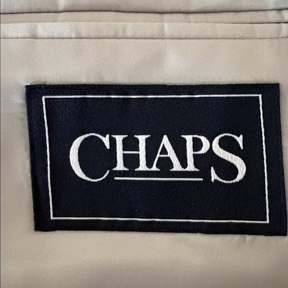 NWT Chaps Linen Blazer in Natural Two Button Lined Wedding Guest Preppy Size 48R - Picture 5 of 10